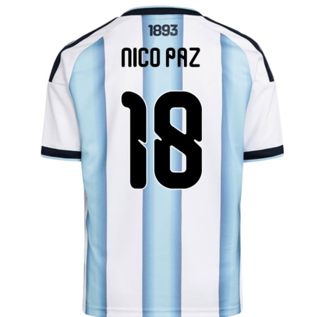 2026-2027 Argentina Home Shirt (Kids) (Nico Paz 18)-SoccerKits Hub | Buy Soccer Jerseys Online